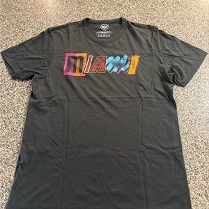 47 Brand Black Miami Heat Graphic Tee